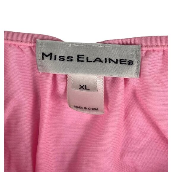 Miss Elaine Women's Dress Pink Short Sleeve Pleated Nightgown Pullover Unlined - Picture 3 of 6